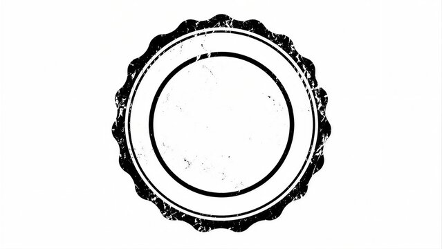 Circular grunge stamp graphic centered on white background