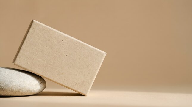 Blank brown kraft paper soap box eco friendly packaging mockup