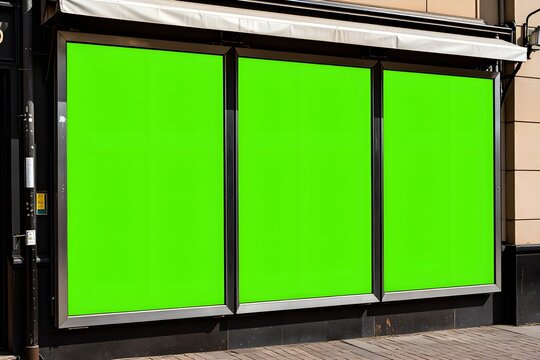 Large blank billboard on a street wall, banners with room to add your own text