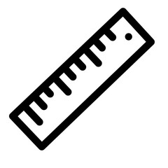Fototapeta premium A simple black ruler icon for measuring and technical design tasks.