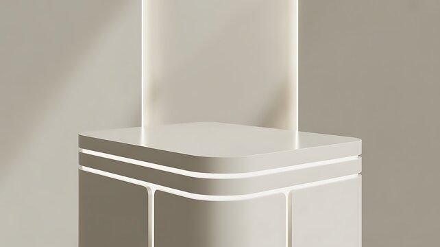 Futuristic White Pedestal with Integrated Lighting