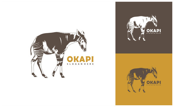 Okapi logo design vector. Silhouette Okapi Template Illustration. Icon Symbol