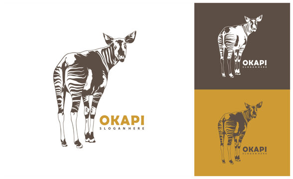 Okapi logo design vector. Silhouette Okapi Template Illustration. Icon Symbol