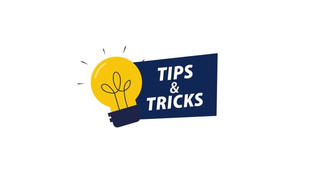 Animated Tips and Tricks Graphic with Lightbulb Icon