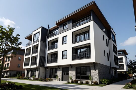 Modern Exterior Residential Multi Story Villa Real Estate Architecture