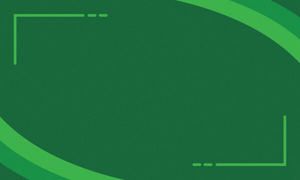 Modern Minimalist Green Abstract Geometric Background with Corner Frames and Curved Lines