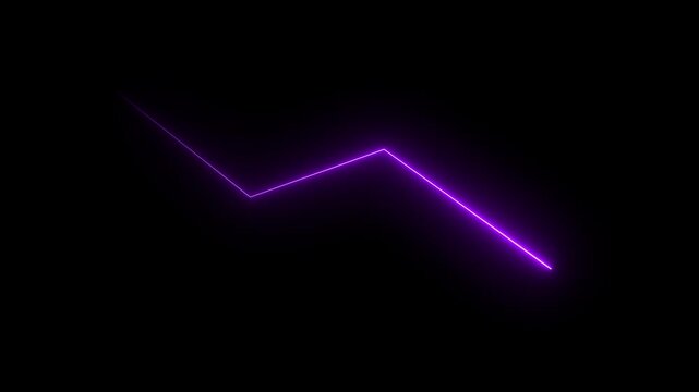 Neon purple zigzag line animation on black background, glowing