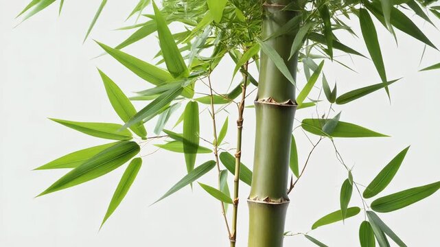 葉を茂らせた一本の竹