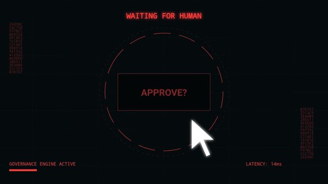Human in the loop ai verification process digital interface showing approval