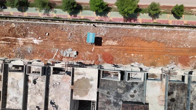 Aerial View of Construction Site in Batam, Indonesia - 4K Cinematic