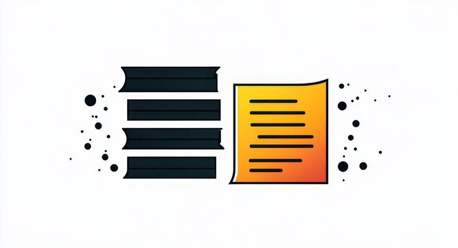 black redacted text bars beside a glowing orange document page with horizontal lines and scattered ink dots on white background, evoking secrecy and revelation