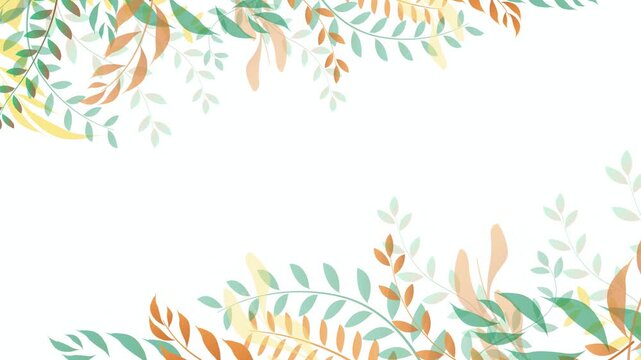 Elegant Watercolor Botanical Leaf Frame 4K