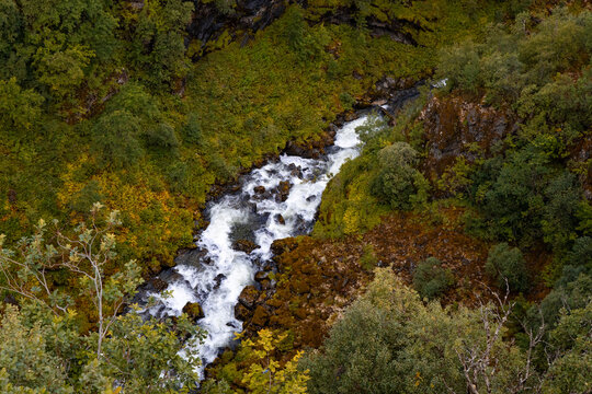A beautiful nature and town mix in the Geiranger village. A summer scenery of World Heritage area in Western Norway.