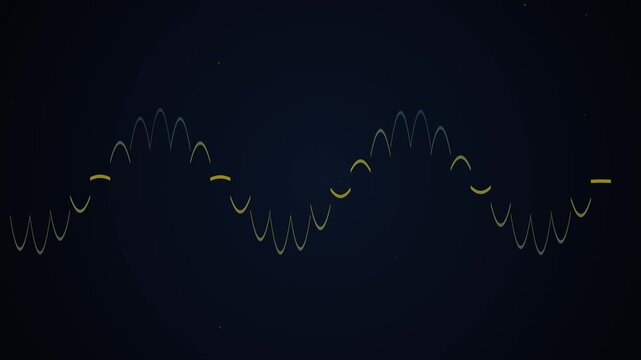 Abstract wave animation with oscillating motion on dark background
