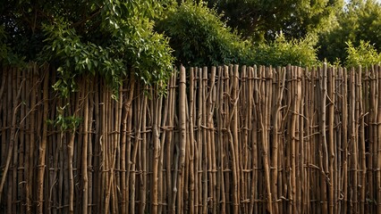 Fototapeta premium A fence made of bamboo sticks