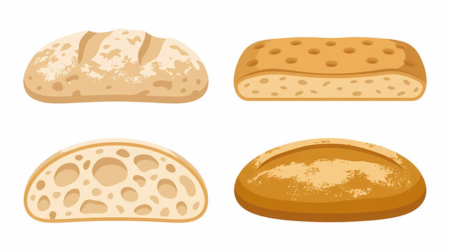 Assortment of artisan loaves featuring sourdough crusts and sliced pieces for healthy breakfast meals displaying various wheat textures baked goods variety for professional culinary bakery menu