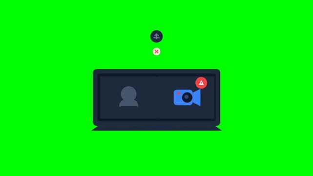 Video chat on green screen laptop setup during live call.