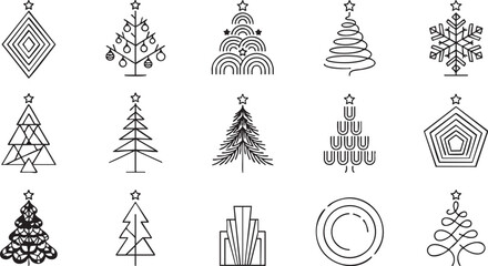 Fototapeta premium Minimalist Christmas Trees Decor in Elegant Holiday Setting