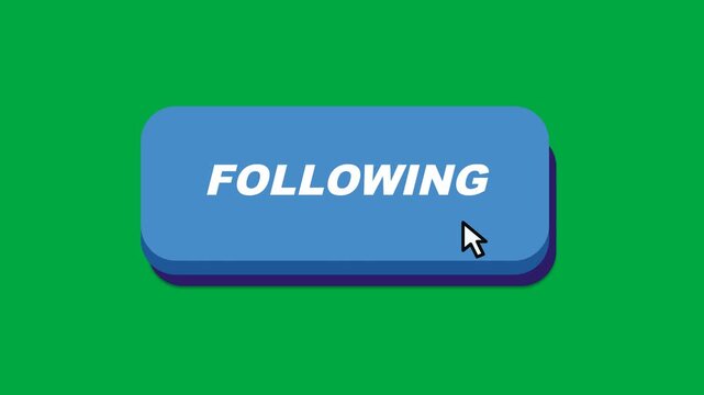 Following button animation with blue rounded call to action on green background
