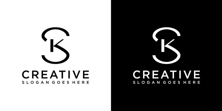 SK or KS initial letter logo design vector template