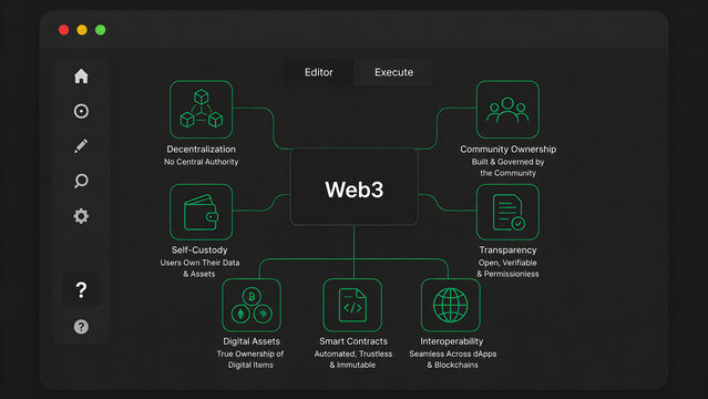 Web3 Decentralized Ecosystem Diagram for Blockchain Developers and Community Builders