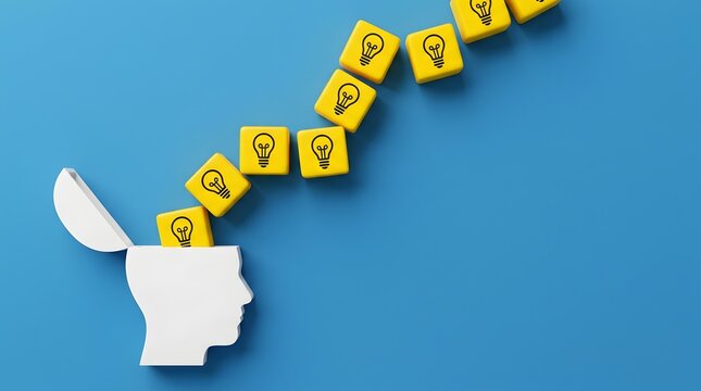 A Flow of Bright Ideas Rising from the Human Mind, Encouraging Creative Thinking, Innovation, Problem Solving, Inspiration, and the Discovery of New Opportunities