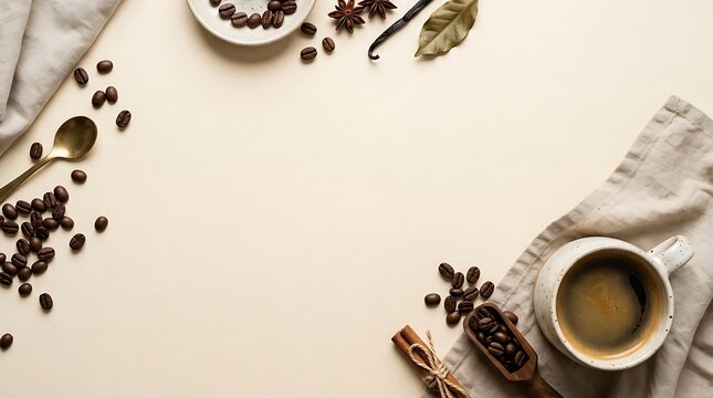 Celebrate National Coffee Day with a Morning Brew Flat Lay Background