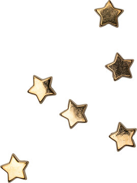 Golden Shiny Metallic Scattered Stars Confetti Decoration