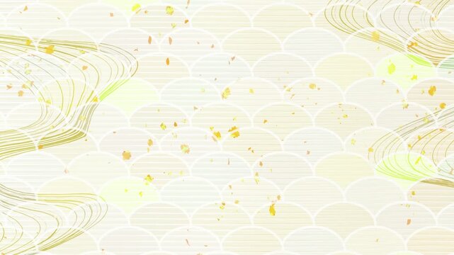 Traditional Japanese Gold Wave Pattern 4K