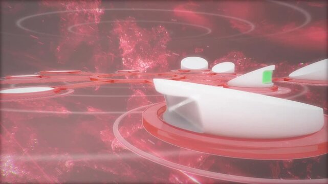 3D Interactive High-Tech Podium Screen Green Screen Display Motion Background Template with seven green screen animation frames and outro animation
