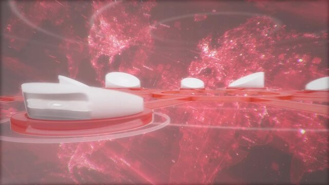 Futuristic High-Tech Podium Screen Interactive Green Screen Display Motion Background with five green screen animation frames