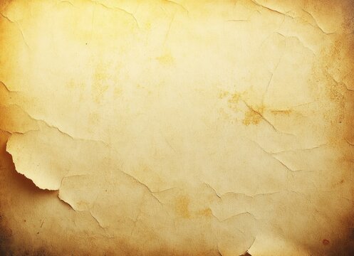 weathered torn parchment background with warm sepia tones, peeling edges, cracks and creases conveying a nostalgic, aged mood