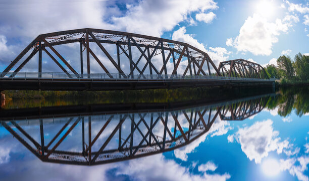 Talkeetna River railroad bridge in Alaska