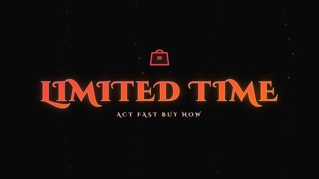 Limited Time text with red serif font and white light sweep
