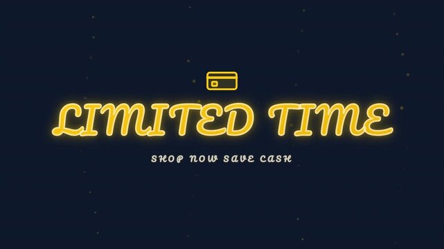 Limited Time text with script font and glowing sweep animation