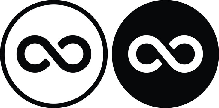 Infinity Symbols in Black and White Circles