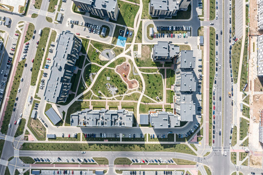 apartment buildings complex. aerial view of modern urban infrastructure.