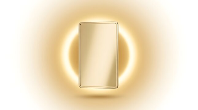 Modern smartphone device with glowing golden light halo effect on a clean background