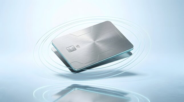 Modern metallic external hard drive floating against a clean light blue studio background