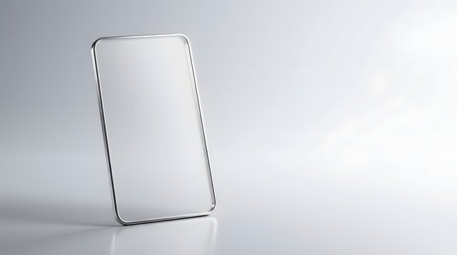 Empty transparent protective silicone smartphone case standing upright on a clean white background