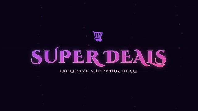 Super Deals Kinetic Typography on Dark Purple Bokeh Background