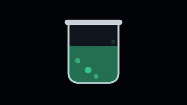 Beaker bubbling Animation - Science & Lab Vector Icon