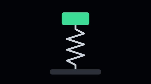 Spring compressing Animation - Science & Lab Vector Icon