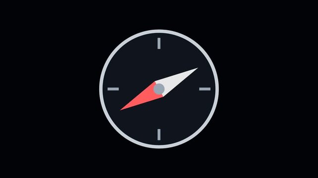 Compass needle spinning Animation - Science & Lab Vector Icon