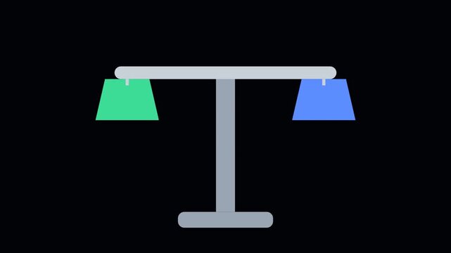 Balance scale tipping Animation - Science & Lab Vector Icon
