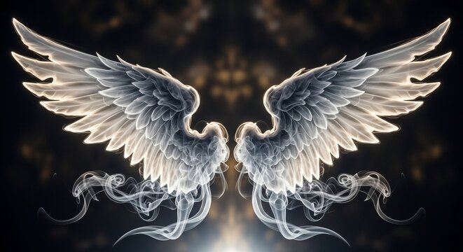 Winged feathers abstract illustration