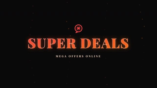 Super Deals Glowing Red Text with Pulsing Animation for Sale Promo