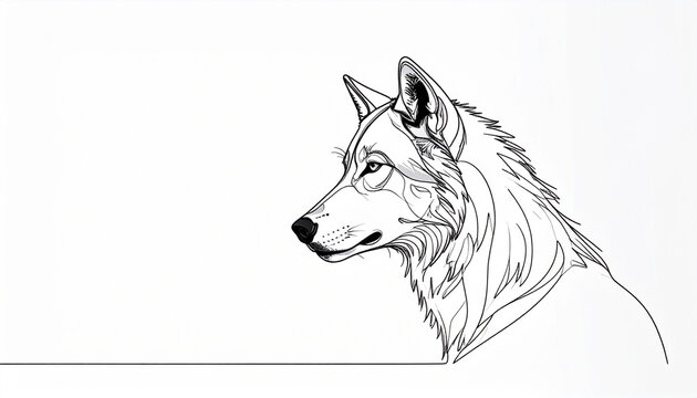 Wolf line art illustration
