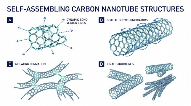 Scientific Diagram Explaining the Systematic Development and Assembly Processes of Carbon Nanotube Molecular Structures