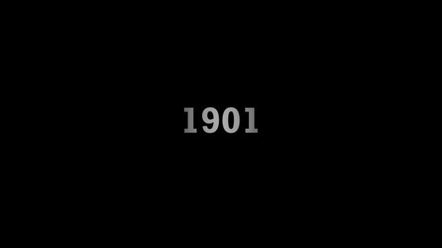 Historical timeline zoom out from 2027 to 1775 animation isolated on black background
